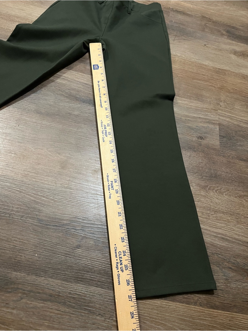 Quince Ultra-Stretch Ponte Straight Leg Pant | Petite Small | Olive - Picture 4 of 7